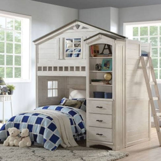 CKF Beatrice House Twin over Double Bunk Bed with Storage